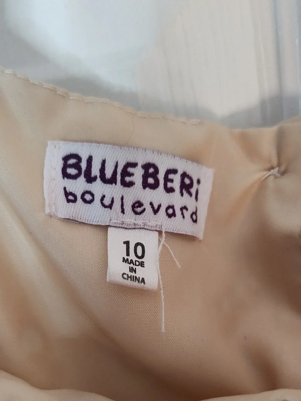 Blueberi Boulevard Cream Eyelet Bow-Tie Tiered Dress
